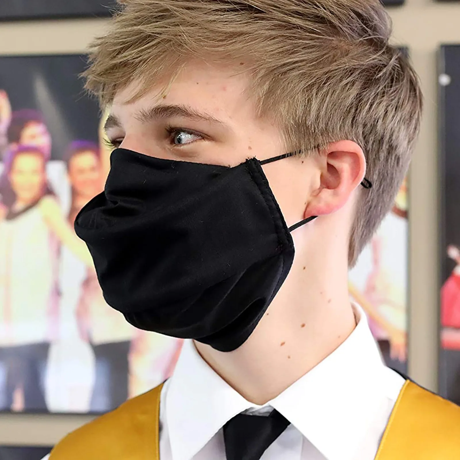 

1 шт. черная маска, маска из чистого хлопка, защита, простая однотонная маска на выход, простая повседневная маска для работы на открытом воздухе