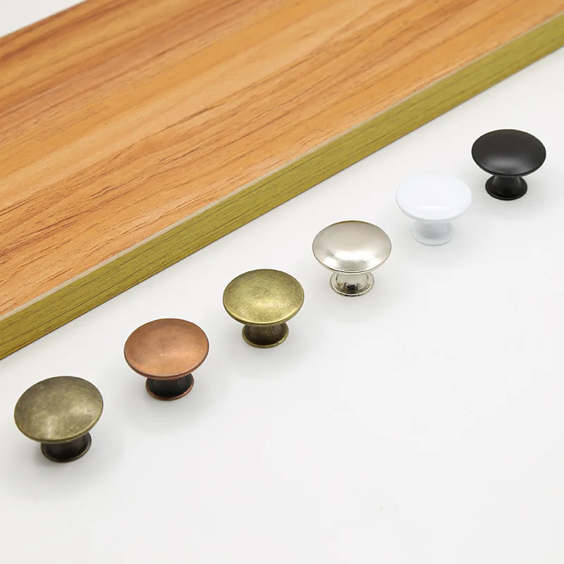European style cabinet door antique round handle black simple retro drawer blue red bronze flat head small handles