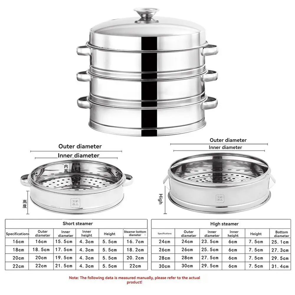 Stackable Food Steam Rack Thicken Strainer Rice Cooker Steamer Pot Steamed Stuffed Bun Durable Stainless Steel Steamer