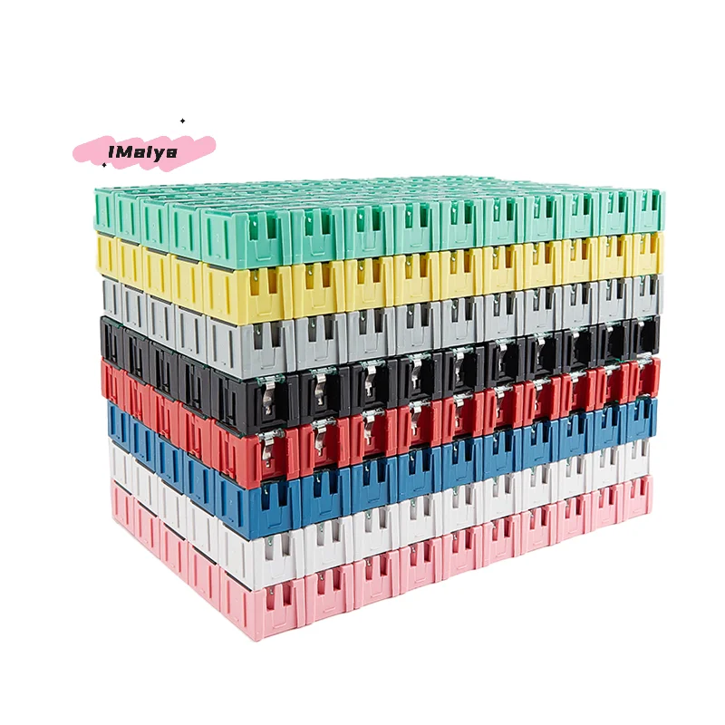 M-50Pcs SMT SMD Electronic Component Storage Boxes Mini Case Kit with Self-Locking Buckle for Component Management