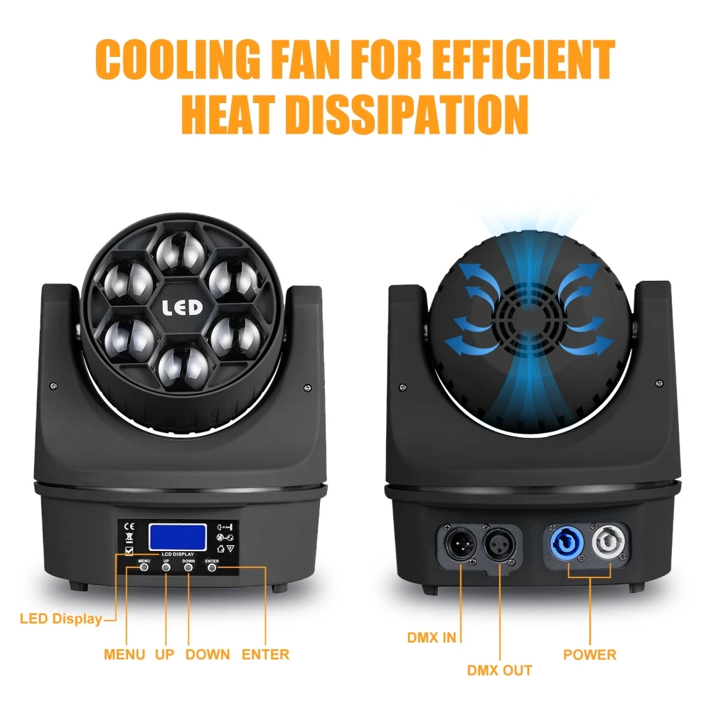 Imagem -03 - Mini Bee Eye Led Moving Head Light Beam Wash Efeito Zoom dj Bar Luz do Palco 6x15w Rgbw 4in 1