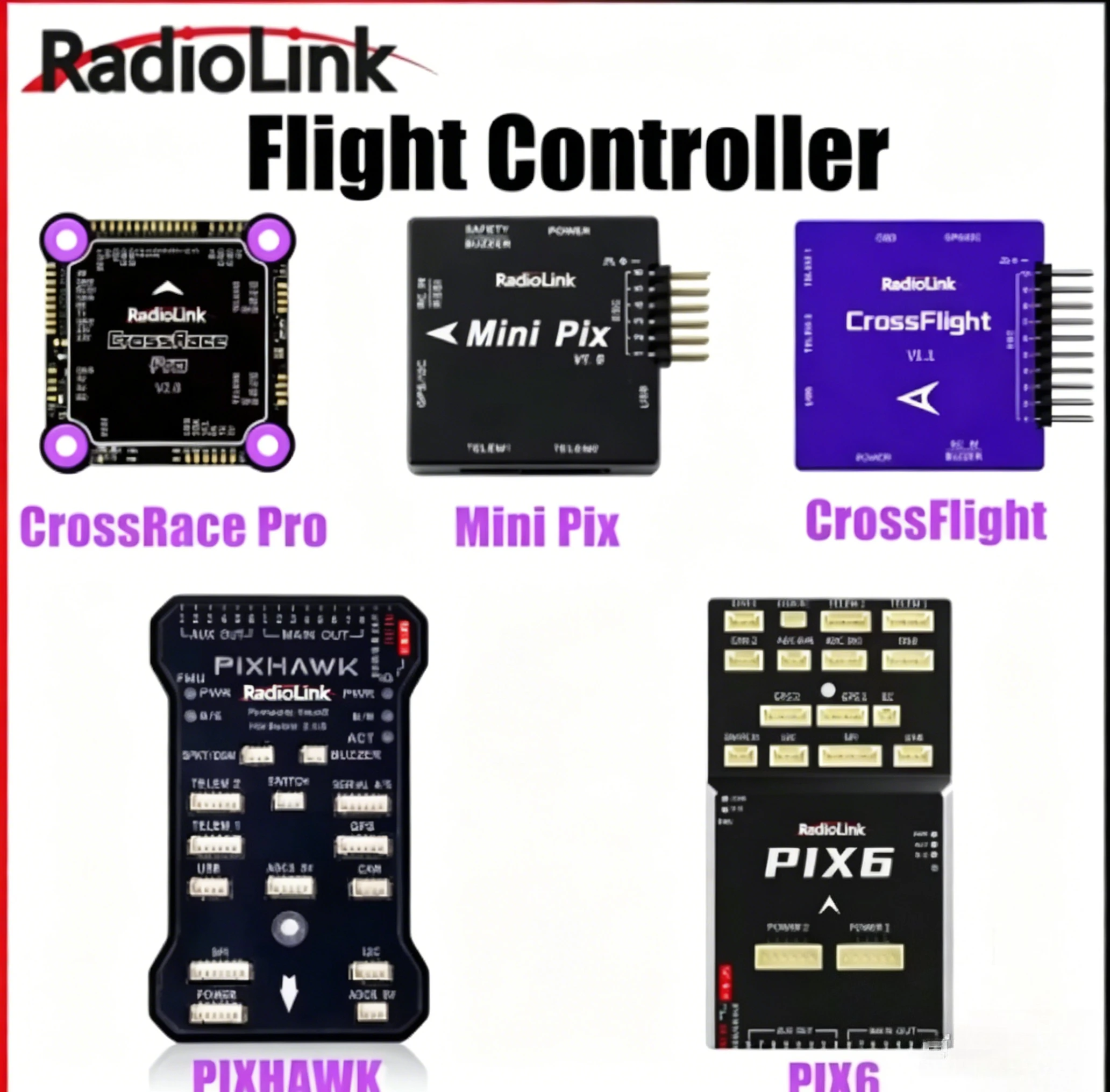 

RadioLink PIXHAWK CrossRace Pro Mini PIX6 CrossFlight FC Flight Controller for Plane Drone Car Boat Fixed-wing