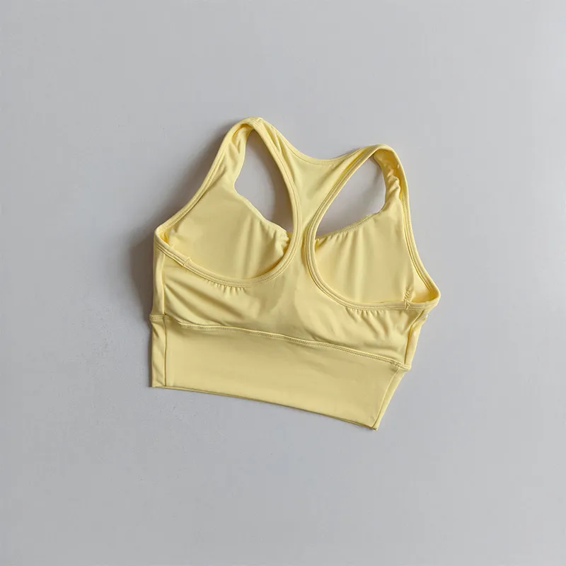 

Women's Racer-Back Sports Bra Fitness Vest Running Gym Top with Fixed Cups Pilates Training Tank Top Wear with Fitness Clothes