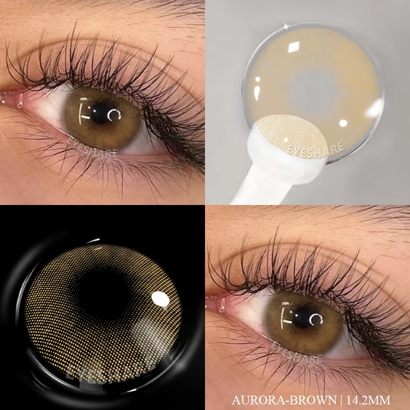 AMARA 1pair Colored Contact Lenses Natural Eye Lens Blue Eye Lenses Brown Lenses Gray Pupils Yearly Cosmetic Green Contacts