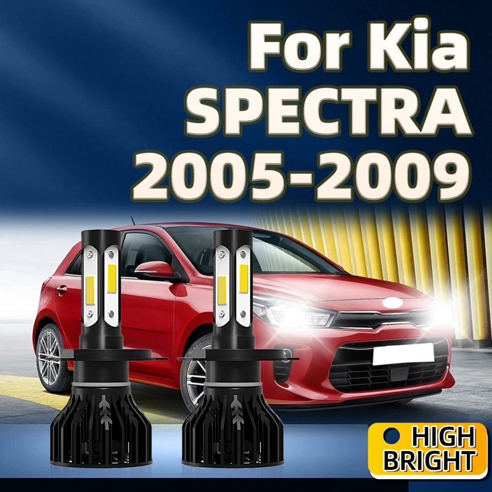 

2Pcs Car Light 30000LM 6000K White H4 LED Headlight 4Side Chip Better Lighting For Kia SPECTRA 2005 2006 2007 2008 2009