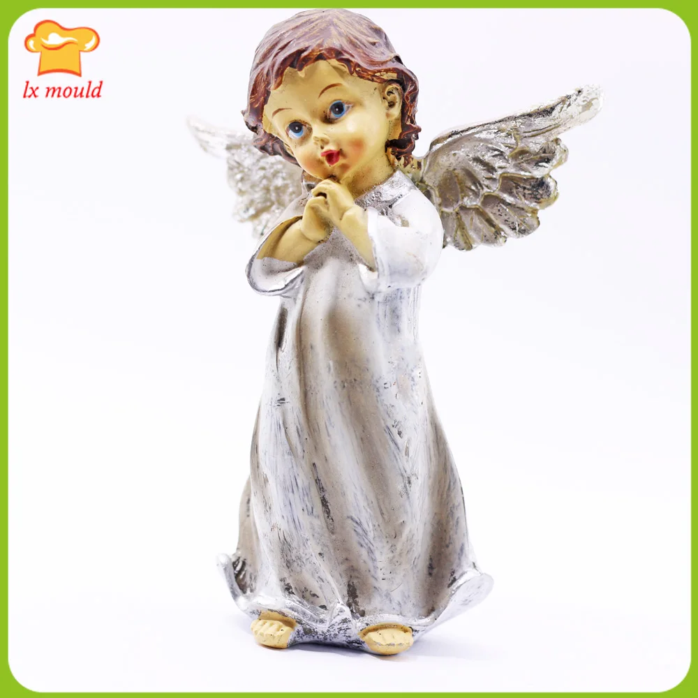 Angelic Prayer Silicone Mold Kitchen Baked Dessert Sugarcraft Cake Decorating Molds Polymer Clay Moulds 3D Girl