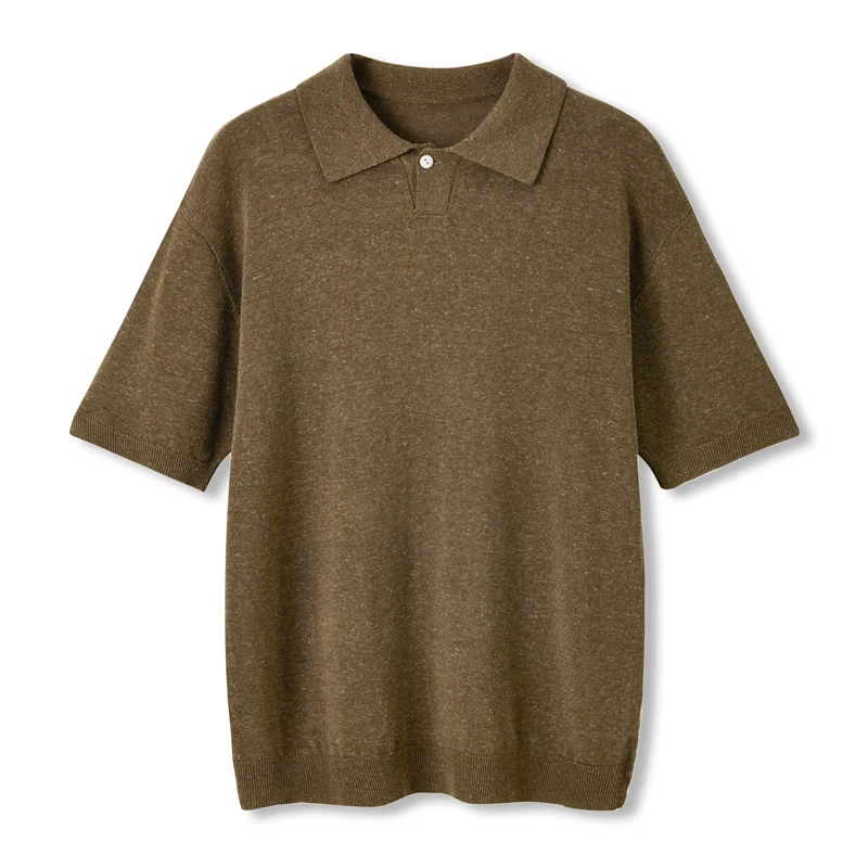 Solid Color Luxurious Polo Shirts For Men Knitwear Elastic Fashion Summer Quality Soft Skin-Friendly All Match Camisas De Hombre