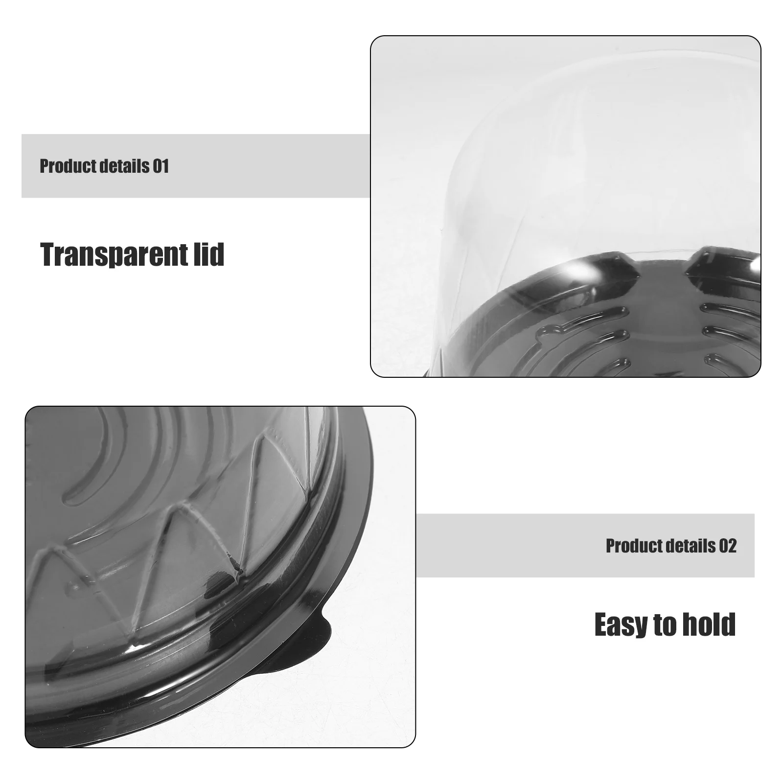 

50pcs Clear Plastic Lids Snack Festival Party Favor Boxes Cake Carrier Clear Cake Box Portable Carrier Packaging