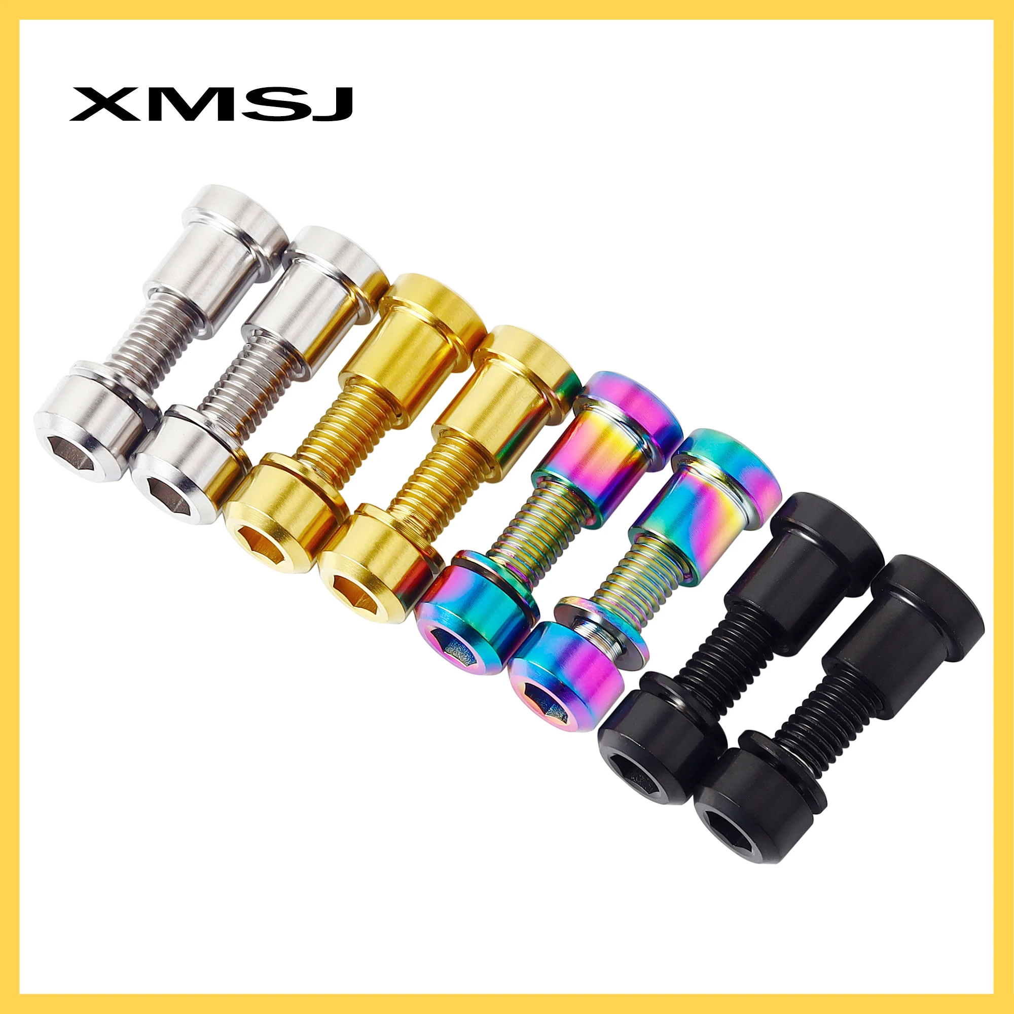 XMSJ Bicycle Stem Bolt Nut Handlebar Titanium Bolt M5x16 18 20mm Handlebar Stem Rear Lock Screw Fastener Front Fork Fastener