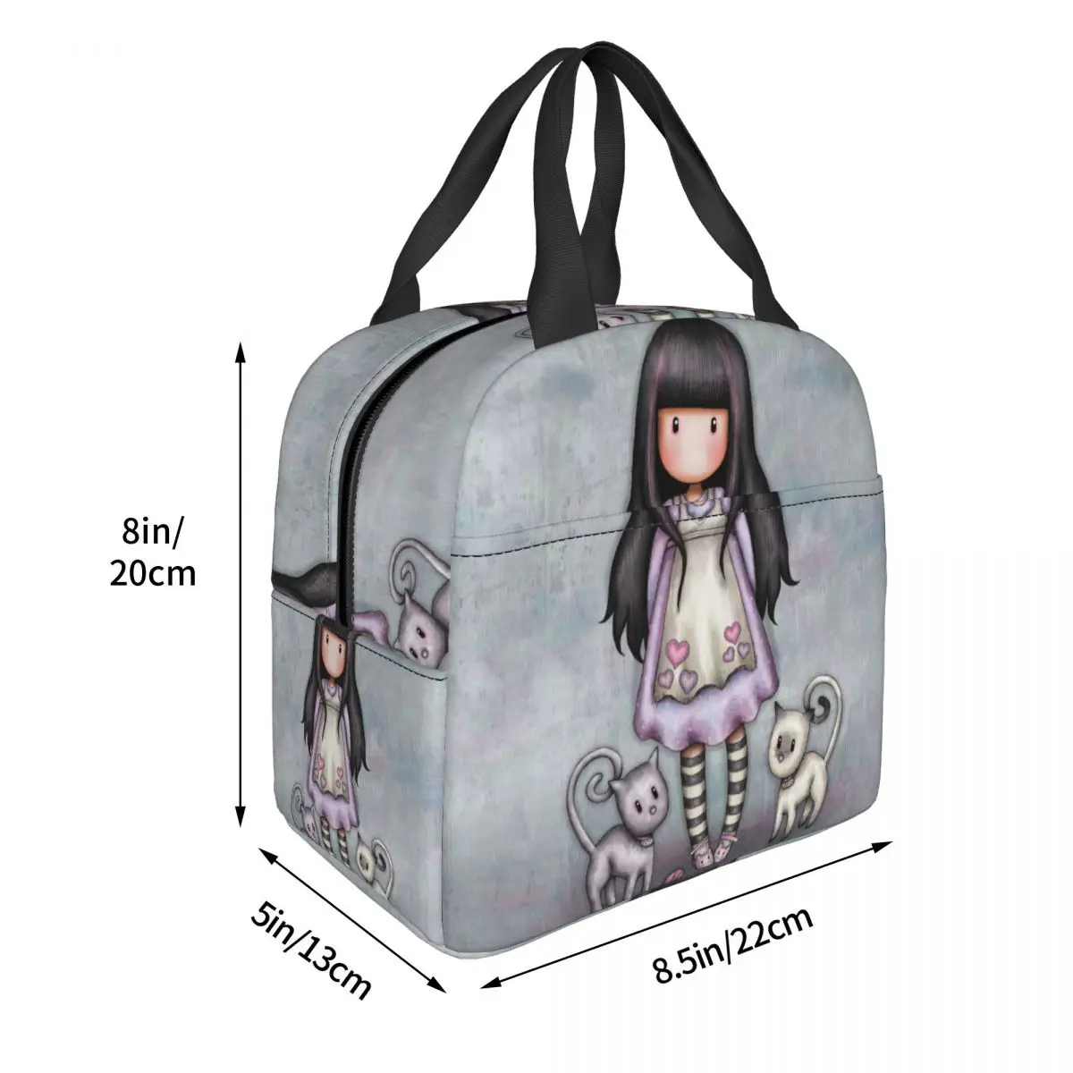 Santoro Gorjuss Doll Insulated Lunch Bag Thermal Bag Reusable Art Cute Cartoon Portable Tote Lunch Box Bento Pouch Office Travel