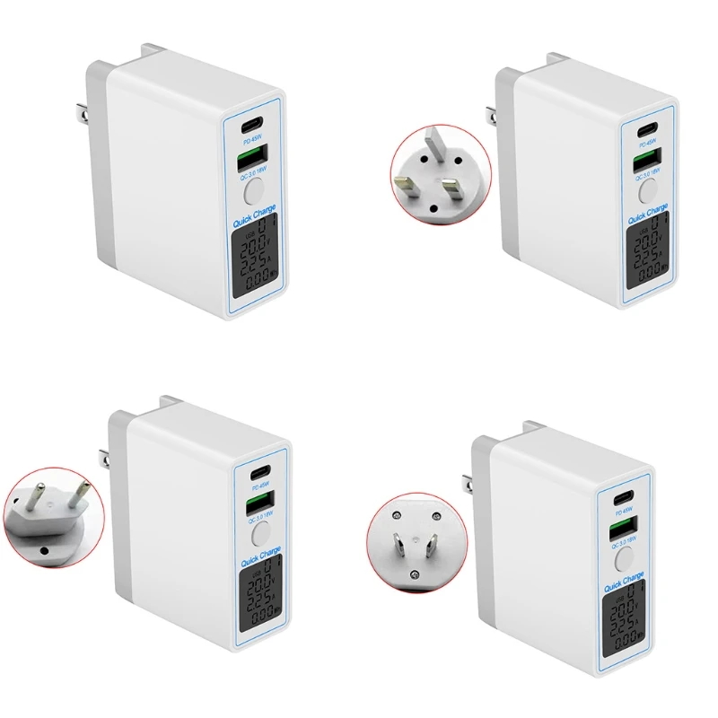 

Dropship QC3.0 PD Digital Display Fast Charging for Head Charging Stations for Mo