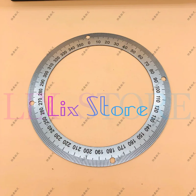 360 degree dial Mechanical measuring round ruler with positioning hole 150#115#1