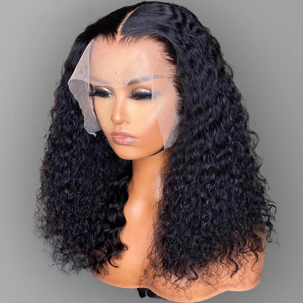Water Wave Lace Front Wigs for Women Brazilian Closure Bob Wig 13x4 Transparent Lace Frontal Short Wigs Human Hair Pre Plucked image 3