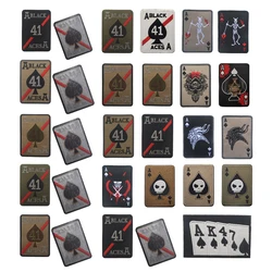 Vendita calda Poker ACES A41 picche Flying Squadron ricamato Magic Badge personalità Skull Poker fascia da braccio zaino Patch