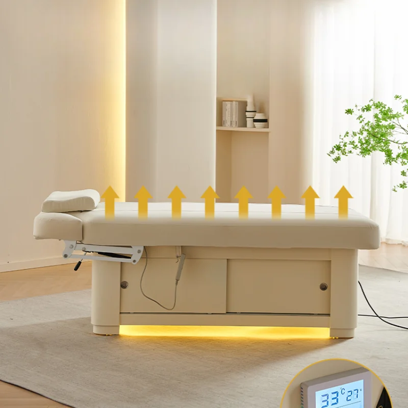 Civière Électrique Professionnelle pour Énergie des Cils, Table de Spa, Lit Portable Confortable, Esthétique, Important