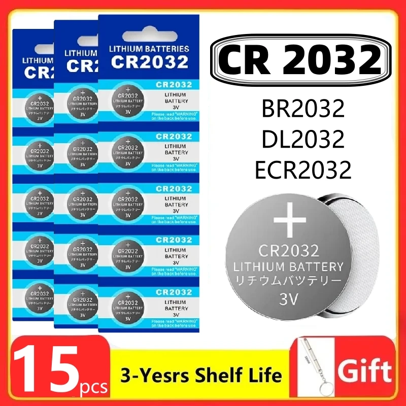 2-10PCS CR2032 3V Lithium Coin Cell Battery DL2032 BR2032 ECR2032 2032 for Car Key Fob Watch Clock Remote Mini Electronic Device