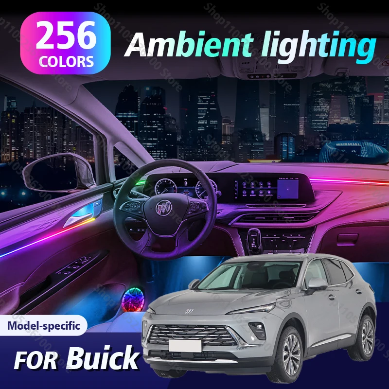 For Buick Encore Enclave Envista Lacrosse Envision Verano Car Ambient Light RGB 256 Colors APP Control LED Strips Neon Lighting