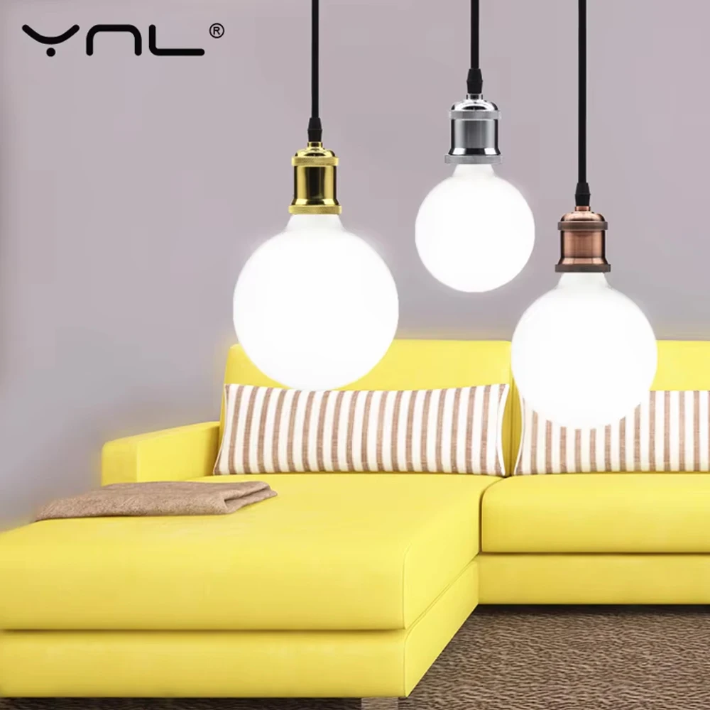 

Молочно-белая светодиодная лампа E27 LED 220V 110V Лампы G80 G95 G125 Светодиодная лампа Холодный белый теплый белый для домашнего декора Подвесной светильник