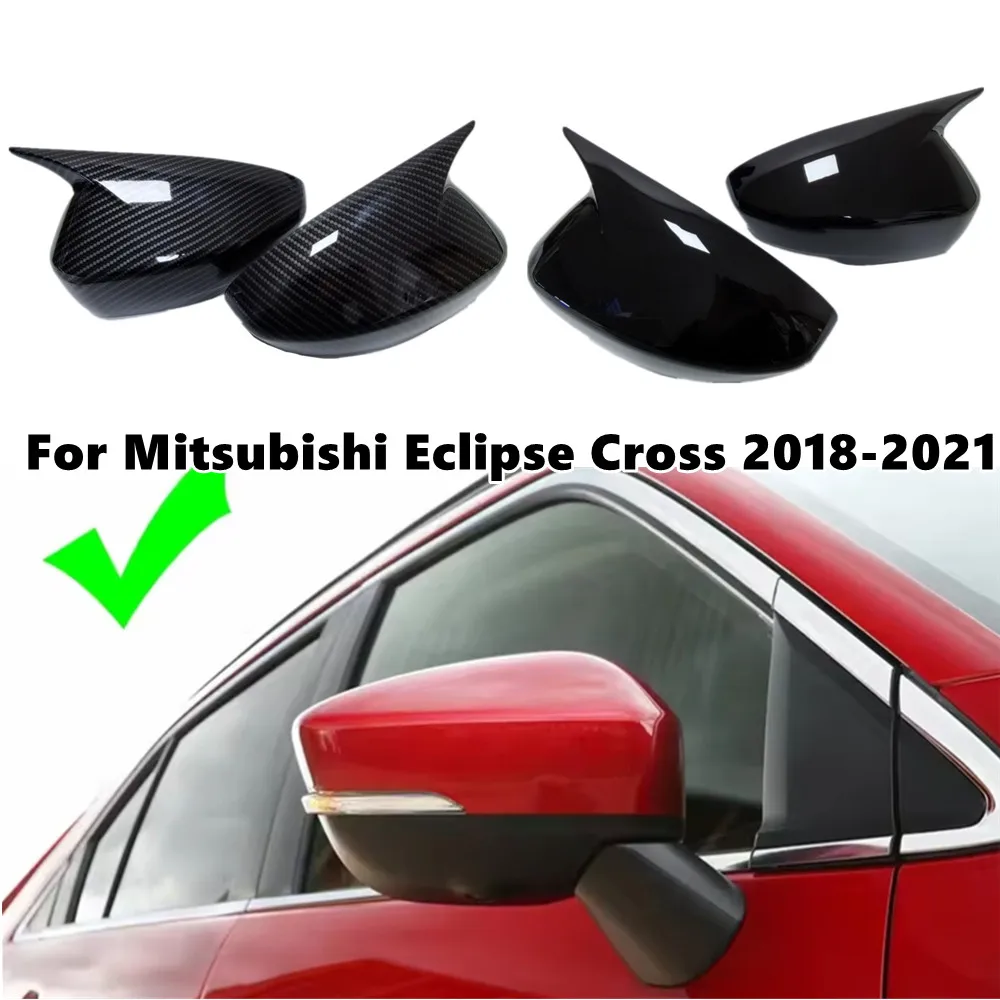 

2PCS For Mitsubishi Eclipse Cross 2018-2021 Rearview Side Mirror Cover Wing Cap Exterior Door Rear View Trim Car Decoration