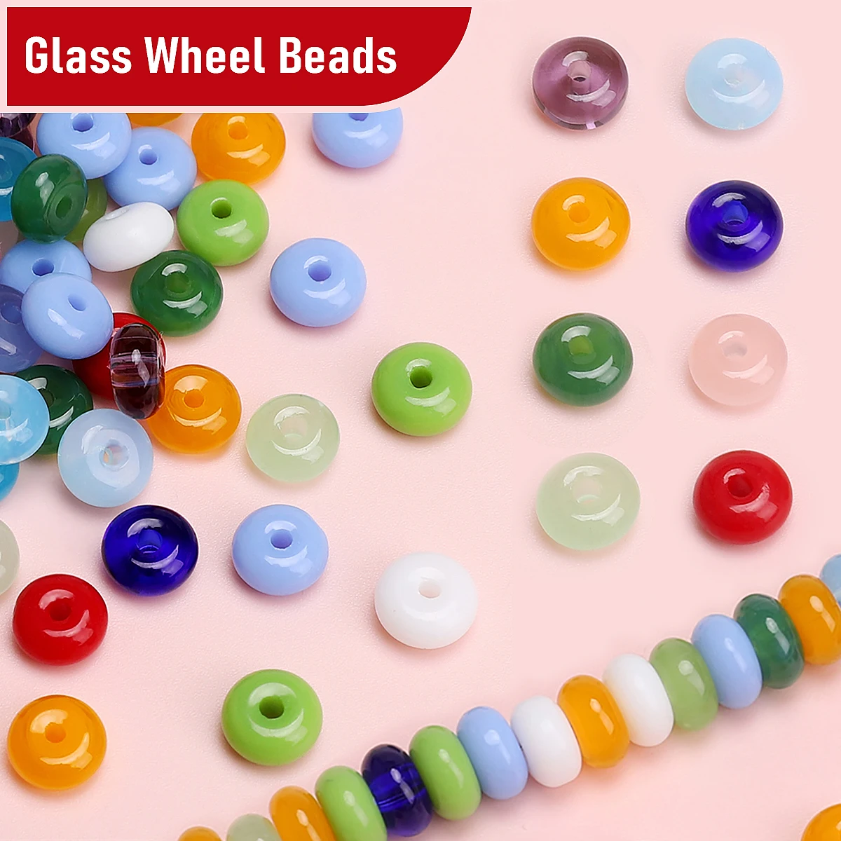 

Стеклянные бусины-колеса 6x3 мм, рисовые бусины с отверстием 1 мм-изготовление ювелирных изделий своими руками (браслет/ожерелье/ножной браслет), 10 г/упак. (50-55 шт.)