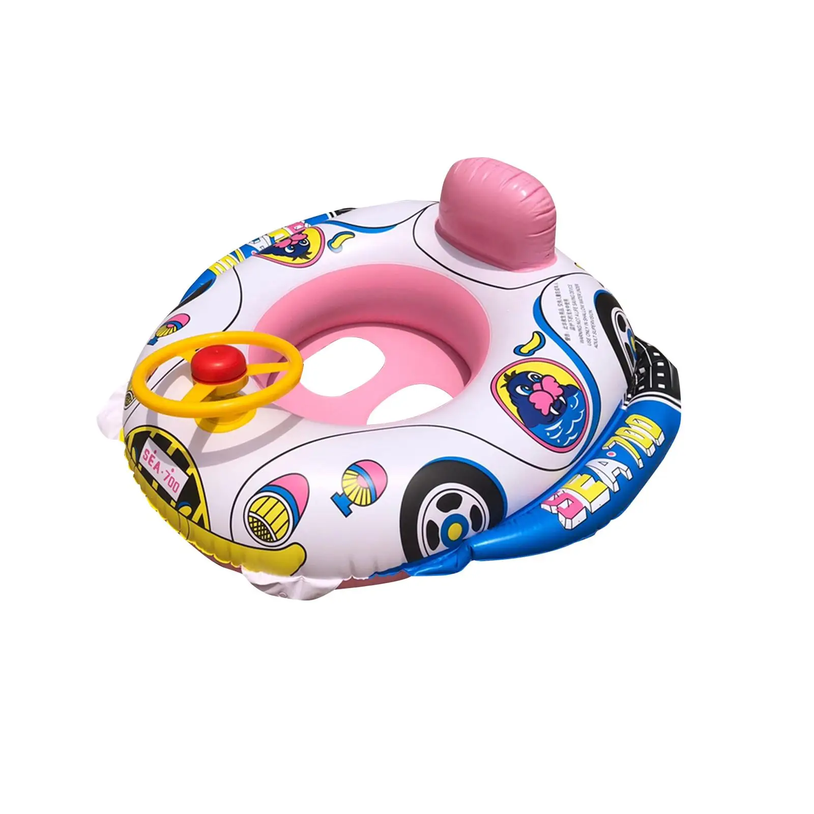 Baby Swimming Rings Inflatable Water Raft with Steering Wheel Toddlers Child Bathing Beach Kids Inflatable Pool Floats Seat