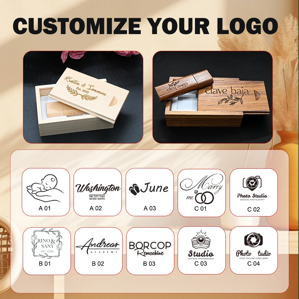 10PCS per lot Free Logo Wooden USB 2.0 wood usb flash drive pendrive 4GB 8GB 16GB 32GB 64GB memory stick wholesale for wedding