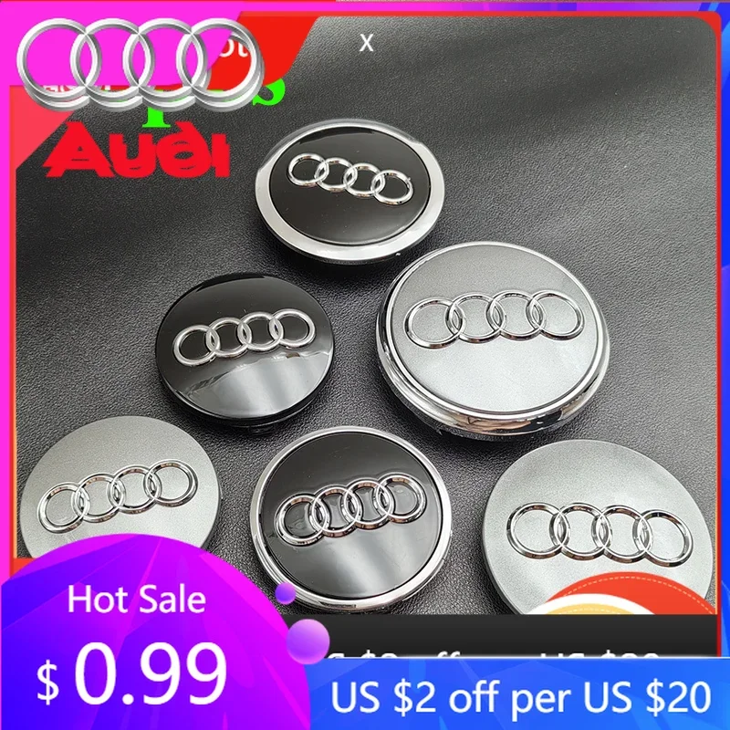

Новые колпаки на колеса для Audi, 20 шт., 60 мм, 61 мм, 68 мм, 69 мм, 77 мм, центральные колпаки для колес Audi A1, A2, A3, A4, A5, A6, A7