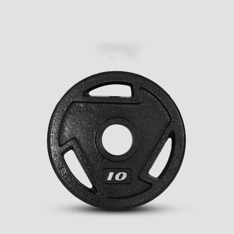 Best Selling Sale Direct Sales Commercial Gym Fitness Training Barbell Discs /plate 3 Holes Black Rubber Coated Weight Plate
