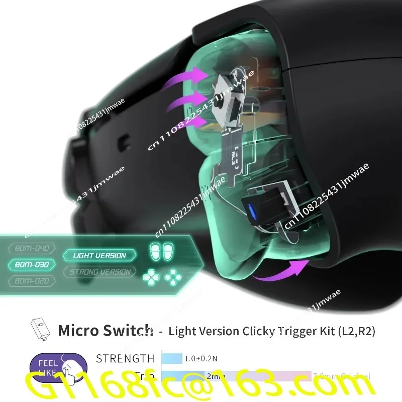 PS5 Controller BDM-030 Extreme Light Face Button Mouse Click and Micro Switch Hair Trigger Kit part