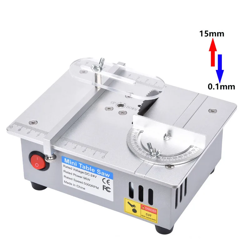 Mini serra de mesa elétrica para madeira, pequena serra de bancada, DIY Hobby Model Crafts, ferramenta de corte 775 Motor, lâmina HSS, 63mm, 96W