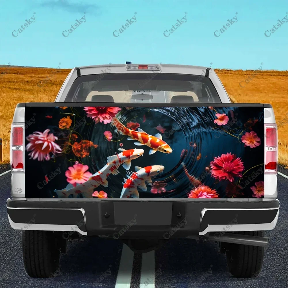 

Цветок кои, наклейки на задний хвост автомобиля, наклейки на автомобиль, авто наклейка, креативные наклейки, кузов автомобиля, внешний вид грузовика, декоративная наклейка