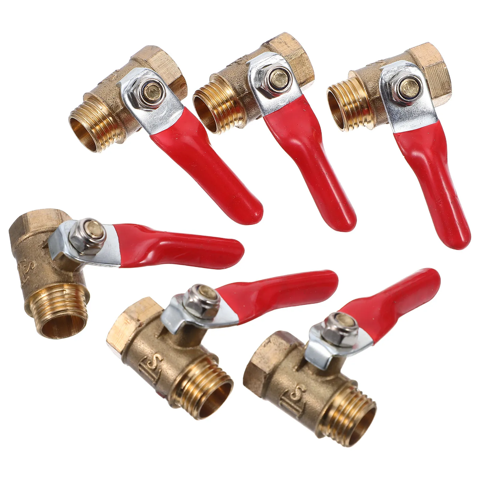 

6Pcs Mini Copper Ball Valve Thread Shut-Off Valve Leakproof for Pneumatic Garden Hose Gas Water Pipe Shut Off Ball Valves