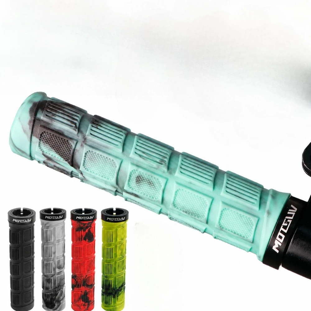 1Pair Mountain Bike Handlebar Grips, TPE Non-Slip Bike Grips for Dirt Slope, BMX, Folding Bicycle, Mixed Color MTB Handle Grips