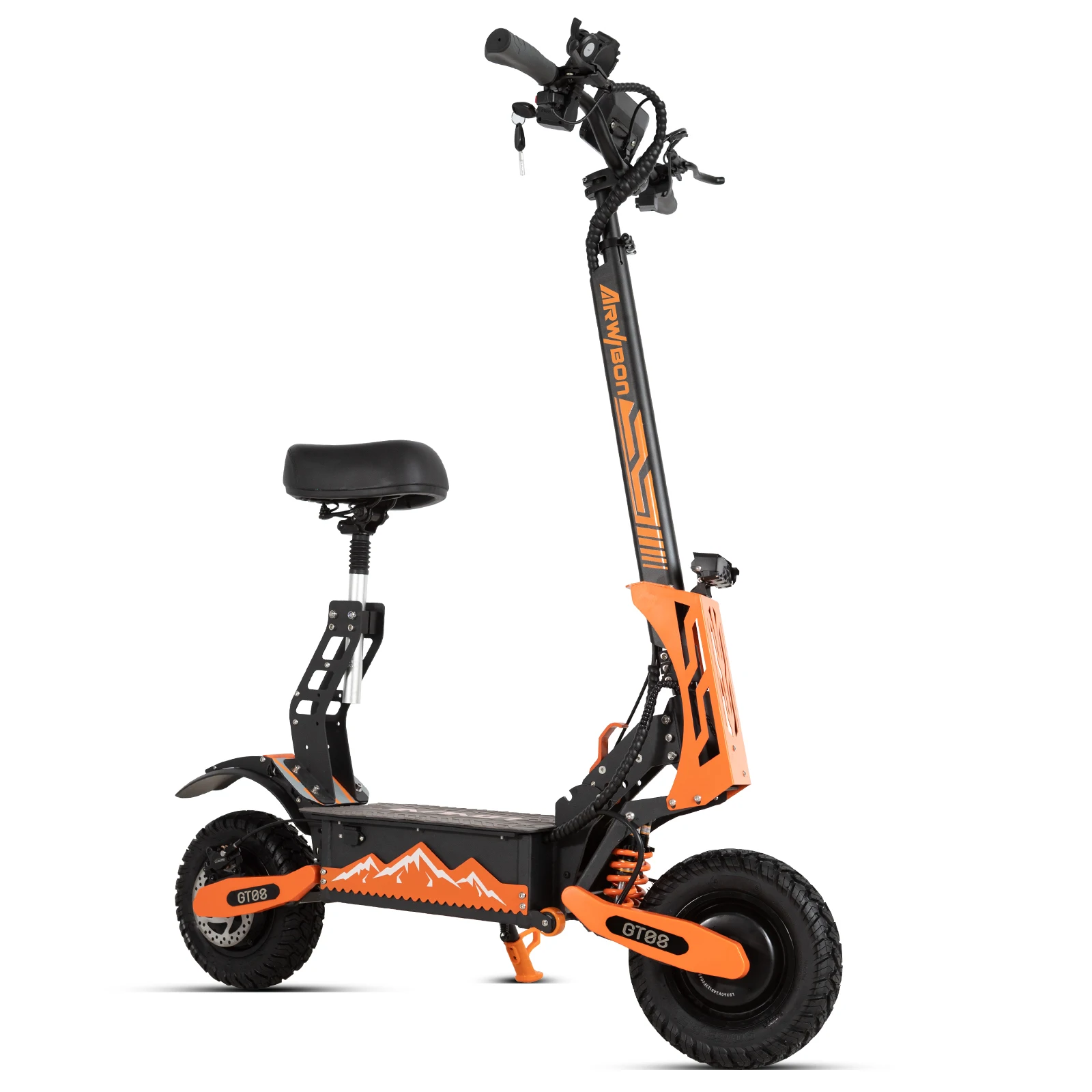 Arwibon GT08 5600W Dual Motor 60V 27AH Battery Electric Scooter 11-inch Tires Adult Fast 75km/h Scooter with Seat and Bag