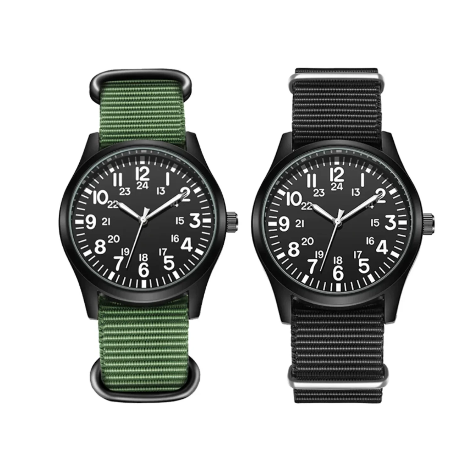 ساعة سلاح الجو الميدانية حزام قماش عرض 24 ساعة حركة كوارتز 42 ملم #4