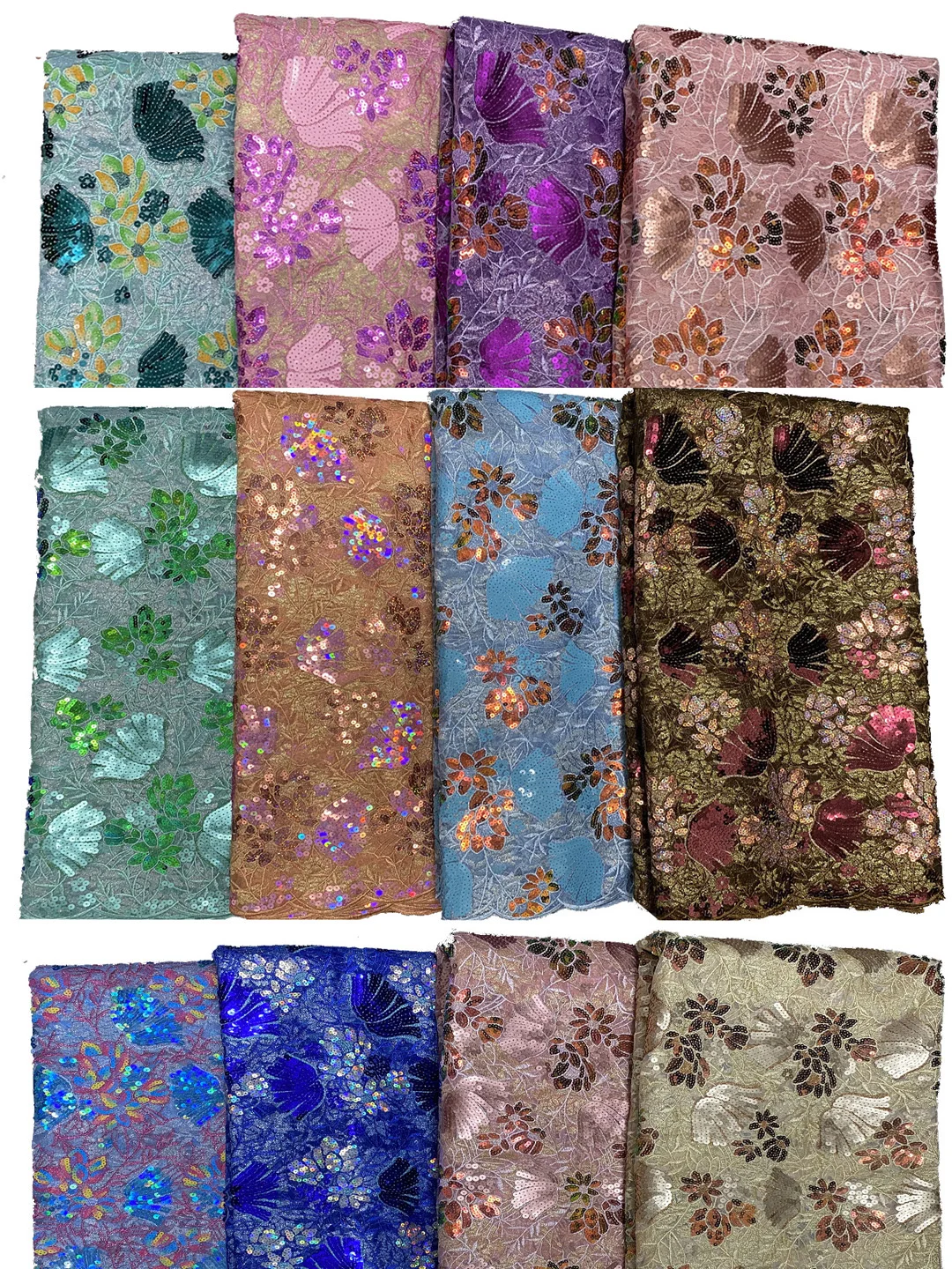 

(5 ярдов/шт.) Высококачественное нигерийское праздничное кружево, новейшая вышивка, новинка 2025 года, африканская французская сетчатая кружевная ткань с блестками для платья FLP333