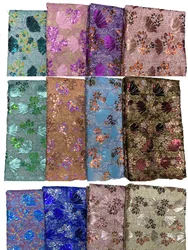 (5yards/pc) High quality Nigerian party lace latest embroidered 2025 new African sequins French net lace fabric for dress FLP333