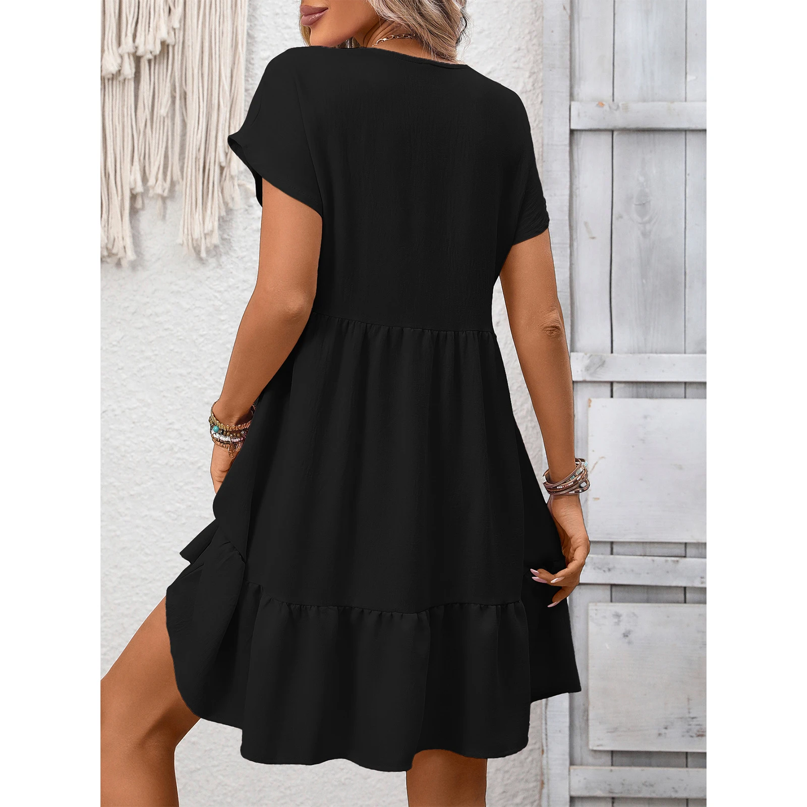 V-Neck Dresses New Fashion Denim Sun Skirt Sundresses For Women Casual Floral Summer Dress Teacher Dresses Vestidos Midi