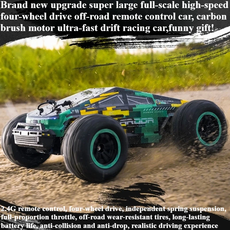 

Cool Stuff Toy Car Funny Gift-Kawaii High-speed 4WD Rc Truck,Carbon Brush Off-road Rc Drift Car,Remote Control Car,Toys For Boys