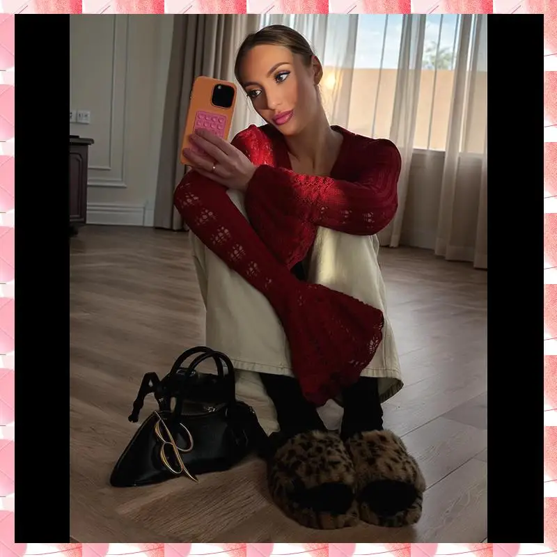 

Топы для женщин с v-образным вырезом и вырезом на пуговицах, белый кардиган для женщин, вязаный кардиган с длинными рукавами-колокольчиками