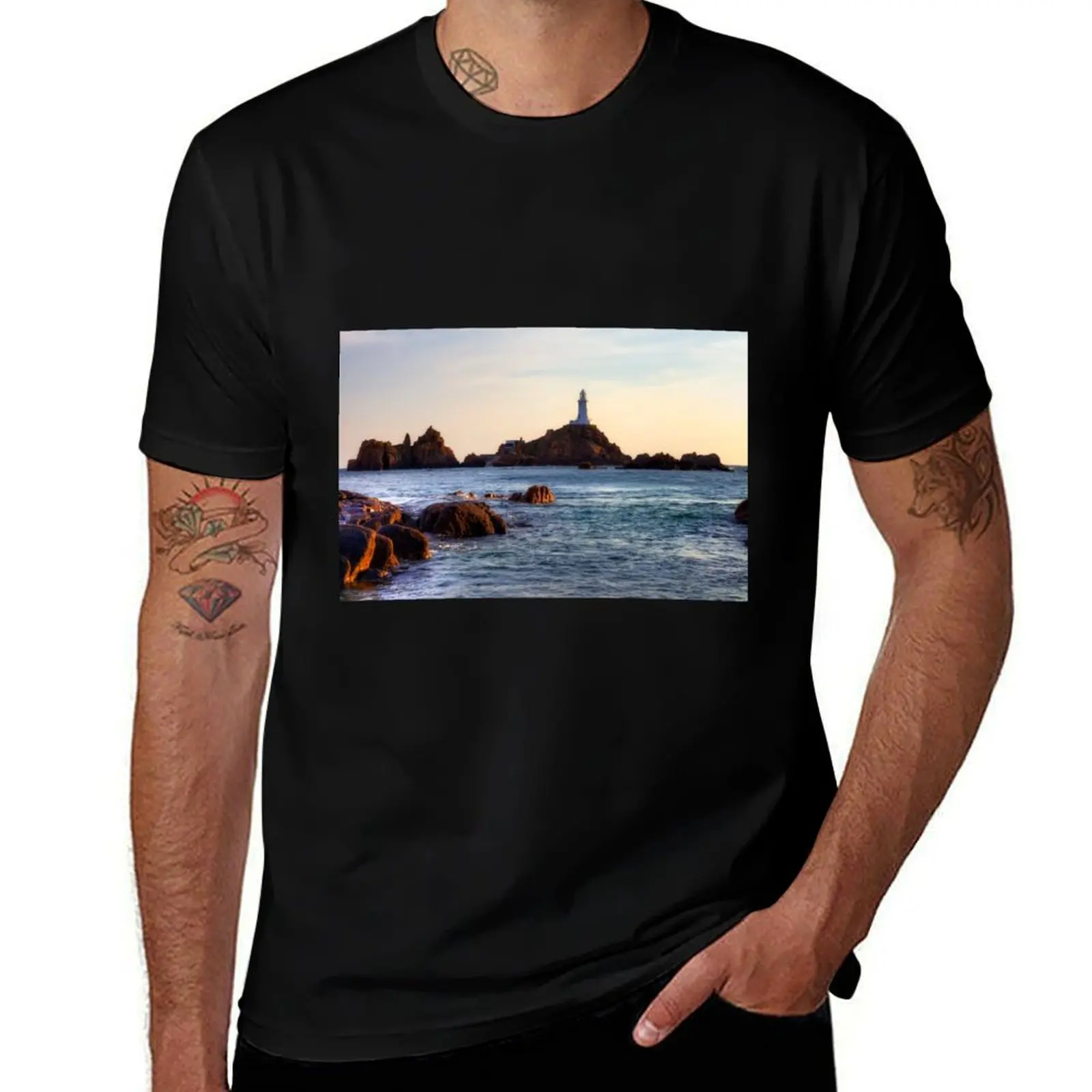 Channel Island Jersey T-Shirt Summer Print Short Sleeve Tee T-Shirt