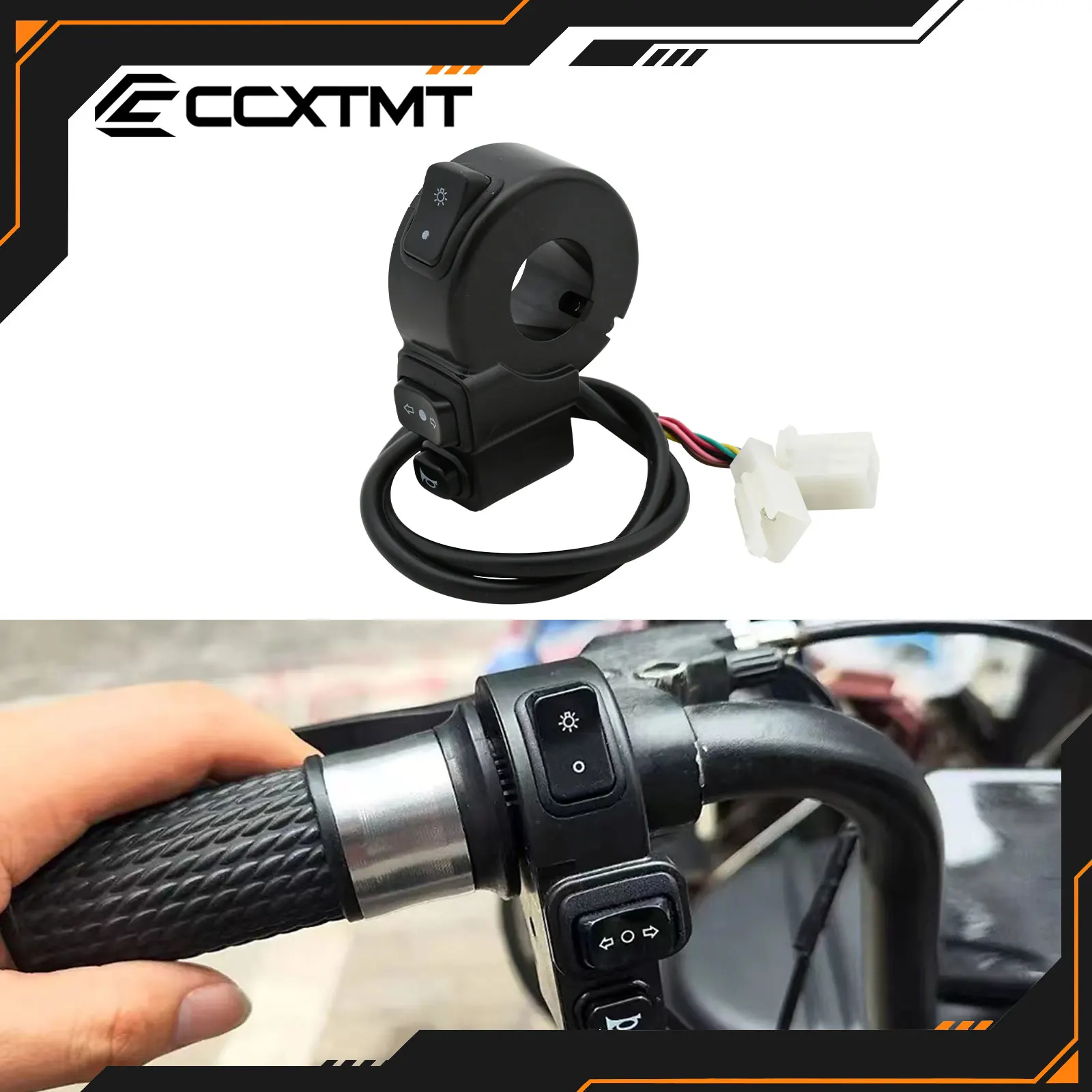 Motorcycle Electric Bike Scooter ATV Quad 22mm Handlebar Universal Parts Switch Headlight Turn Signal Horn ON/OFF 3 In 1 Switch