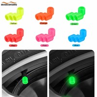 4PCS Universal Fluorescent Luminous Car Tire Air Valve Cap, Corrosion Resistant Tire Pressure Caps, Durable Tire Pressure Caps