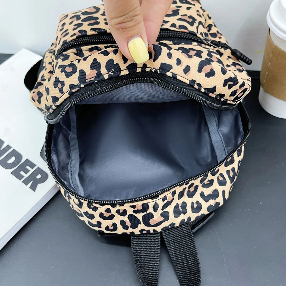 Ins Leopard Backpack Women Funny Animal Design School Bags for Teenage Girls Daily Travel Small Rucksack Preppy Style Knapsacks