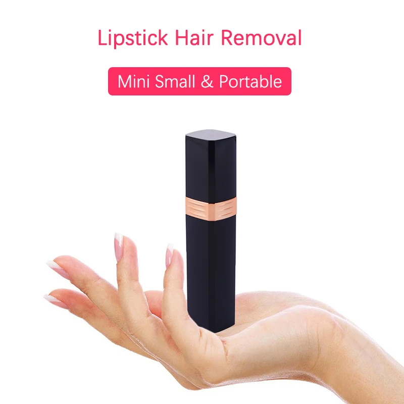 جهاز الحلاقة الكهربائية لإزالة الشعر بشكل مثالي على شكل أحمر شفاه لنزع شعر الوجه للنساء أدوات إزالة شعر الجسم غير مؤلم