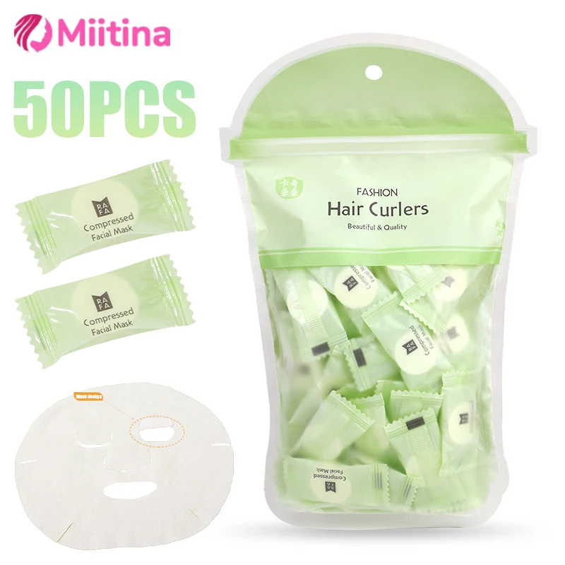 

50pcs Mini Disposable Compressed Facial Mask Disposable Wrapped Ultra-thin Moisturizing Masks Sheets Tablets for DIY Skin Care