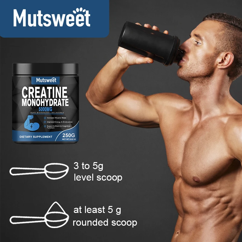 MUTSWEET Creatine Monohydrate Capsules 5000mg Pure Unflavored Micronized Pre Workout Keto Vegan Dissolves Easy Muscle Recovery