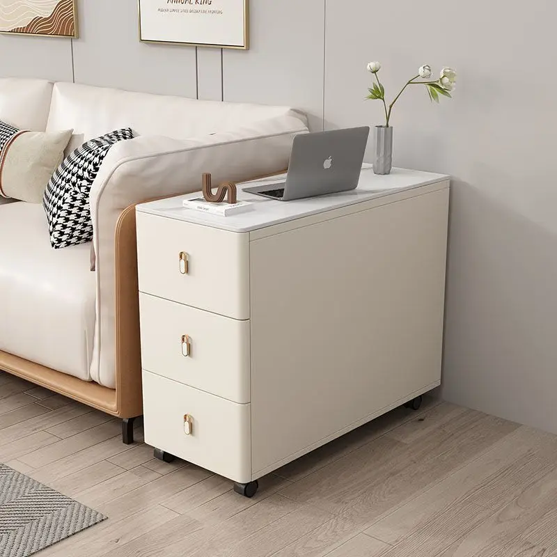 

Light luxury sofa side cabinet, movable side table in the living room, simple and modern tea table