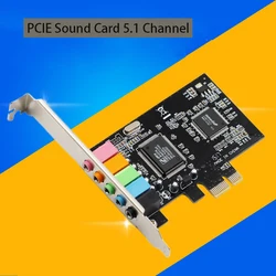 PCI-E1X Placa de Som para Computador, Estéreo 3D, Adaptador de Estender Áudio, Jogo, Música, Digital, 6CH, 4CH, Super Velocidade, PCI Express Board, 4.1 5.1