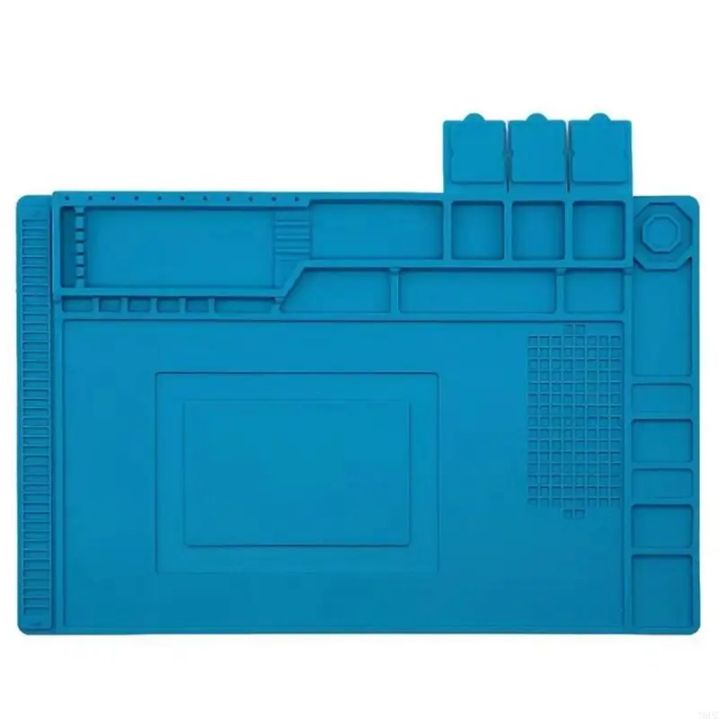 

T8UC Heat Insulation Silicone Repair Mat with Screw Position for Soldering Iron Phone and Computer Repair Work Mat